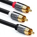 deleyCON 5m Subwoofer Kabel - Cinch RCA Y-Kabel Digitales Koaxialkabel - Vergoldete Kontakte - Audio Kabel - 1x Cinchstecker zu 2x Cinchstecker