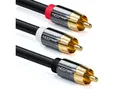 deleyCON deleyCON 5m Subwoofer Kabel Cinch RCA Y-Kabel HiFi Audio Kabel 3x Audio- & Video-Kabel