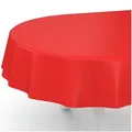 ANRO Tischdecke abwaschbar Wachstuch-Tischdecke Gartentischdecke (Einzelstück 1-tlg), wasserabweisend Einfarbig Rot Breite 140cm rot Oval | 140 cm x 240 cm x 0.2 mm