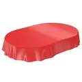 Wachstuchtischdecke Wachstuch abwaschbare Tischdecke Uni Glanz Einfarbig Rot Schnittkante Oval 140 x 240cm