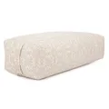 Bodhi Yoga Bolster SALAMBA | Maharaja Collection | Rechteckiges Yogakissen | Waschbarer Bezug aus Baumwolle mit Dinkelfüllung | Zubehör für Restorative und Yin Yoga | Madurai/Ecru