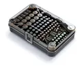 Batteriebox Sortierbox Aufbewahrungsbox für 115 Batterien Organizer Transparent Kunststoff ohne Batterien 295 mm x 195 mm x 70 mm