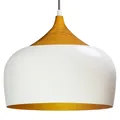 Pendelleuchten Metall Lampe Weiß Holzfarbe Deckenlampe Vintage Industrial