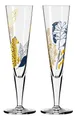 Ritzenhoff Sektglas GOLDNACHT, Glas, Höhe: 24cm, Farbe: Mehrfarbig, Motiv: Gepard & Blätter