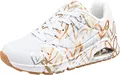 Skechers Damen UNO Metallic Love Trainers, White and Multi Metallic Heart Print Durabuck, 39 EU