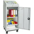 Schreibpultschrank B500xT500xH1310 mm RAL7035 1 Schublade, 2 Wannen - Artikel: 7830304368