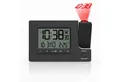 BEARWARE Projektionswecker Digitaler Tischwecker mit Projektion, USB-Ladeport & Temperaturanzeige Funkuhr mit 180° Projektionsfunktion, Dual-Alarm & weißem LCD-Display