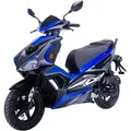 Motorroller GT UNION "Striker 45", schwarz (schwarz, blau, schwarz), Motorroller & Mofas, 45 km/h, Luftgekühlter Motor, B:71cm H:115cm L:181cm, Topseller