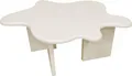Couchtisch Flower Beige 76x76x40 cm modernes Design mit verspielten Tischbeinen