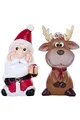 Wohnando Doppelset Brillenhalter - Kunststein - Weihnachtsmann & Rentier Motiv
