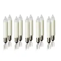 hellum Ersatzkerzen Glühfaden 23V 3W für Lichterketten & Schwibbogen, 10 Stück Kleinschaftkerzen E10 (ø10 mm) passend für 10 Brennstellen, 22 Lumen Ersatzkerzen Lichterkette, für innen & außen 938012