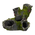 Relaxdays Aquarium Deko Höhle, Natur-Optik, dekoratives Versteck, Steindeko, Aquarienzubehör HxB: 7 x 15 cm, grau-grün