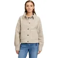 Canvasjacke CARTOON "Cartoon Casual-Jacke mit aufgesetzten Taschen", Damen, Gr. 42, beige (wind chime), Obermaterial: 65% Polyester, 35% Wolle. Futter: 100% Polyester., casual, relaxed fit, Langarm, Jacken