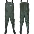 Fortmen Wathose mit Stiefel Herren 38-47 - Anglerhose zum Arbeiten, Angeln & Outdoor (mit verstellbarem Schultergurt) Wasserdicht 44