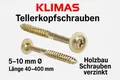 Klimas WKCP Tellerkopfschrauben 5–10 mm | 40–400 mm | gelb/weiß verzinkt