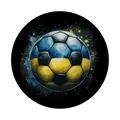 Fußball Ukraine Flagge Magnet rund EM 2024 Supporter Sport Fanartikel Ballspiel Begeisterung in Nationalfarben Europa Blau-Gelb
