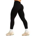 Smilodox Leggings Amaze Scrunch Pro, High Waist Booty Scrunch Yoga & Fitnesshose Shaped Fit Squatproof Push Up Trainingshose Gym Alltag Figurformend schwarz XS