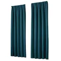 heimtexland Vorhang Blickdicht Thermovorhang Verdunklungsvorhänge 2er Set Kräuselband Deko Gardine isolierend Kälteschutz Sonnenschutz Typ139 Dunkel-Petrol Smaragd grün HxB 175x135 cm