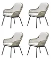 Gartenstuhl Terrassenstuhl Loungesessel Rope Dining 4 x Triton sand Aluminium