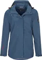 Blue Wave Damen Funktionsjacke Britta - Regenjacke Funktionsmantel mit Mesh-Futter und abnehmbarer Kapuze in Steel Blue Größe 42