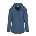 Blue Wave Damen Funktionsjacke Britta - Regenjacke Funktionsmantel mit Mesh-Futter und abnehmbarer Kapuze in Steel Blue Größe 42