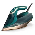 Philips Azur Bügeleisen 8000 Series mit Keramikbügelsohle, 70 g/min kostanter Dampf, 3000 W, Türkis (DST8030/70) - Türkis