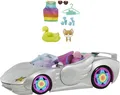 Barbie Extra Auto Cabrio (glitzert) mit Regenbogen Reifen, Zubehör