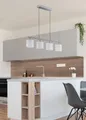 Reality Leuchten Pendelleuchte Tommy, ohne Leuchtmittel, 4-flammige, höhenverstellbar in weiß-Nickel matt Optik, Hängeleuchte