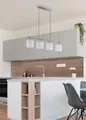 REALITY LEUCHTEN Pendelleuchte "Tommy", grau (nickelfarben), 4, H: 150cm, 1 Stk., Leuchten, 4-flammige, höhenverstellbar in weiß-Nickel matt Optik, Hängeleuchte, Pendelleuchte