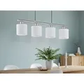 Pendelleuchte Tommy 4-flammig Lampenschirme Stoff Weiß, Breite 75cm