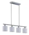 Reality Leuchten Tommy R30334001 Pendelleuchte, Nickel Matt, Stoffschirm Weiß