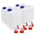 Leere Kunststoff Kanister 4 x 5 L Set für Camping & Freizeit - BPA-frei