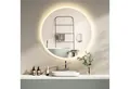 HOKO Badspiegel mit Beleuchtung, Led-Lichtspiegel rund 60cm / 80cm (Warmweiß - Kaltweiß - Neutral. Licht mit Touch Schalter und mit Wandschalter einschaltbar. Memory-Funktion.IP44, 5mm HD Glass), LED Wandspiegel, Badezimmerspiegel, Rund Spiegel