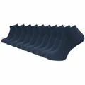 GAWILO Sneakersocken aus 100% Baumwolle für Damen in weiß & schwarz (10-Paar) ohne drückende Naht über den Zehen - atmungsaktiv - absolut blickdicht blau 35-38
