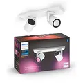 Philips Hue White & Color Ambiance Argenta Deckenlampe mit 2er Spot (1.050 lm), dimmbare LED Spots mit 16 Mio. Farben, smarte Lichtsteuerung über Sprache und App, weiß, neue Generation