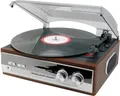 Soundmaster Plattenspieler PL186H | Nostalgie 70er Design | Radio UKW/MW | 33/45/78 U/min | Holz | Stereo Lautsprecher