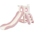 Joyz 3in1 Kinderrutsche Rosa Kunststoff mit Spielturm & Basketballkorb