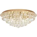 Lindby Deckenlampe Gillion 9626873 Modern in Gold Messing aus Kristall 8-flammig G9 Wohnzimmerleuchte