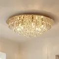 Deckenleuchte Lindby, Gillion, dimmbar, Gold / Messing, für Wohnzimmer, Kristall, Modern - 23.5