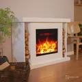 Glow Fire Elektrokamin 'Tarvos' | LED Standkamin in weiß mit Heizung (1500 W) | HxBxT: 84x120x38 cm