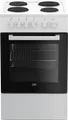 Beko Standherd FSS56000GW | Elektroherd 50cm | 4 Kochplatten | 60L Backofen | Energieklasse A | Weiß, A (Spektrum:  bis D)