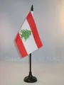 TISCHFLAGGE LIBANON 15x10cm - LIBANESISCHE TISCHFAHNE 10 x 15 cm - flaggen AZ FL