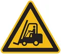 Dreifke® Warnschild, Warnung vor Flurförderzeugen W014 DIN EN ISO 7010 Alu geprägt gelb/schwarz 40