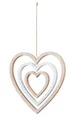 levandeo Deko Herz Mobile H35cm Windspiel MDF Holz Natur Weiß Holzherz Hängedeko Deko-Anhänger