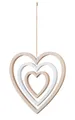 Levandeo® Windspiel, Deko Herz Mobile H35cm Windspiel MDF Holz Natur Weiß Holzherz