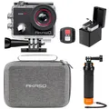 AKASO Action Cam 4K30FPS 20MP mit Schwimmender Handgriff und Tasche WiFi 40M Unterwasserkamera Wasserdicht Ultra HD Touchscreen Einstellbar Weitwinkel EIS Actioncam mit 2.4G Fernbedienung