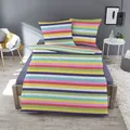 Traumschlaf Feinbiber Bettwäsche Rainbow 200x200 cm + 2x 80x80 cm - bunt