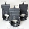 3er Spar-SET VALTERRA Zugschieber Ø 110 mm Edelstahl Schieber PVC Fitting Filter