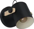 EGLO Wandlampe Hornwood, 1 flammige Vintage Wandleuchte im Industrial Design, Retro Lampe aus Stahl und Holz, Farbe: Schwarz, creme, braun, E27