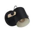 EGLO Wandlampe Hornwood, 1 flammige Vintage Wandleuchte im Industrial Design, Retro Lampe aus Stahl und Holz, Farbe: Schwarz, creme, braun, Fassung: E27